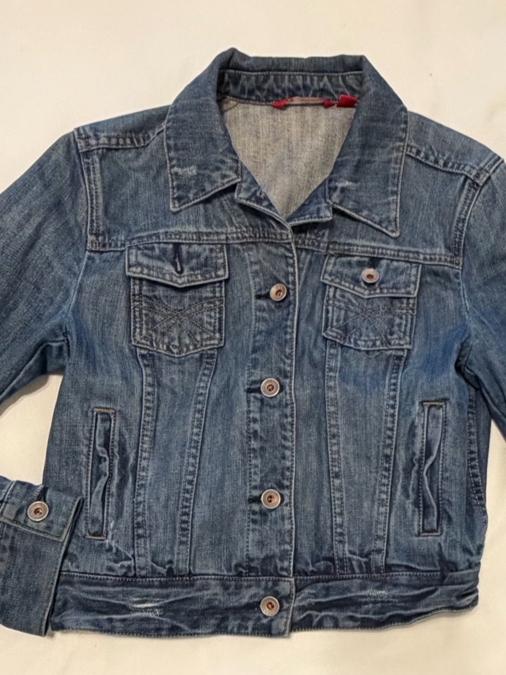 Express Blue Denim Jean Jacket with Button Front